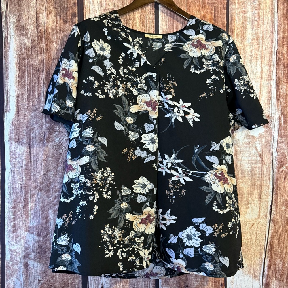 Bebonnie Floral Black Women's Top